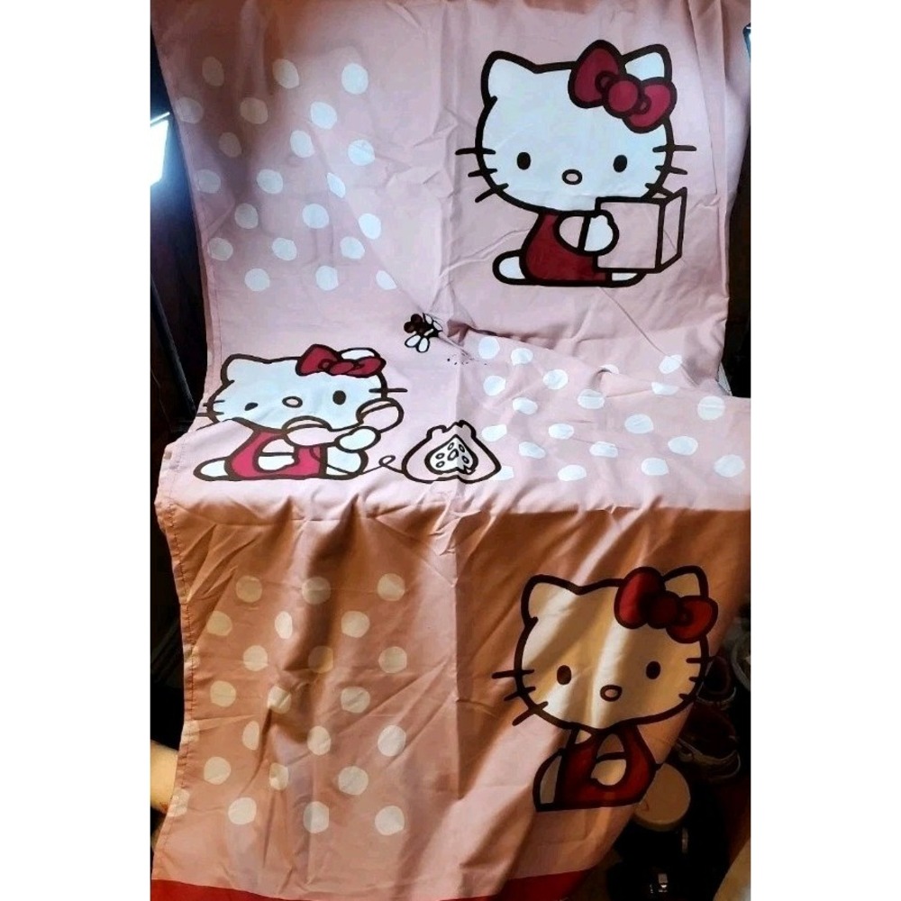 Hello Kitty Pink Curtain‎ Panel 68" Long Sanrio 2009 Polka Dot Bedroom Decor